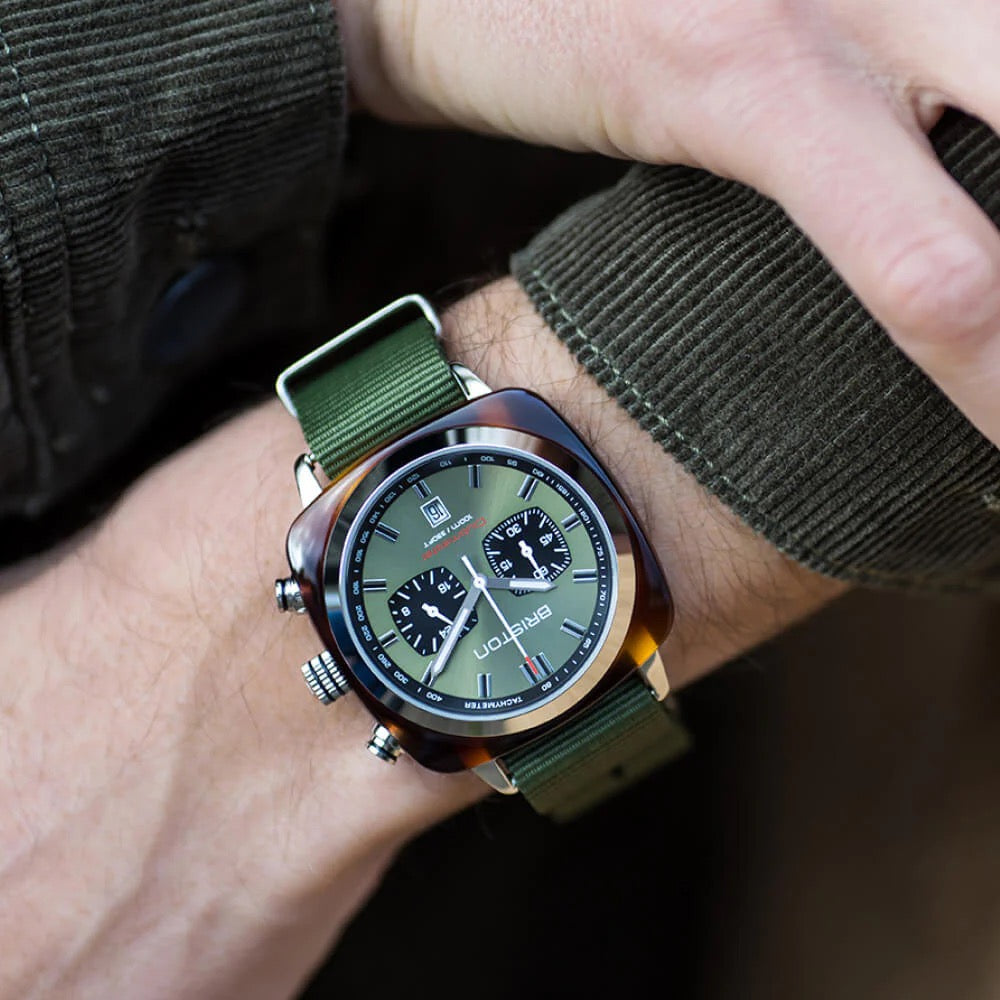 BRISTON: ACETATO CLUBMASTER SPORT – VERDE OLIVA