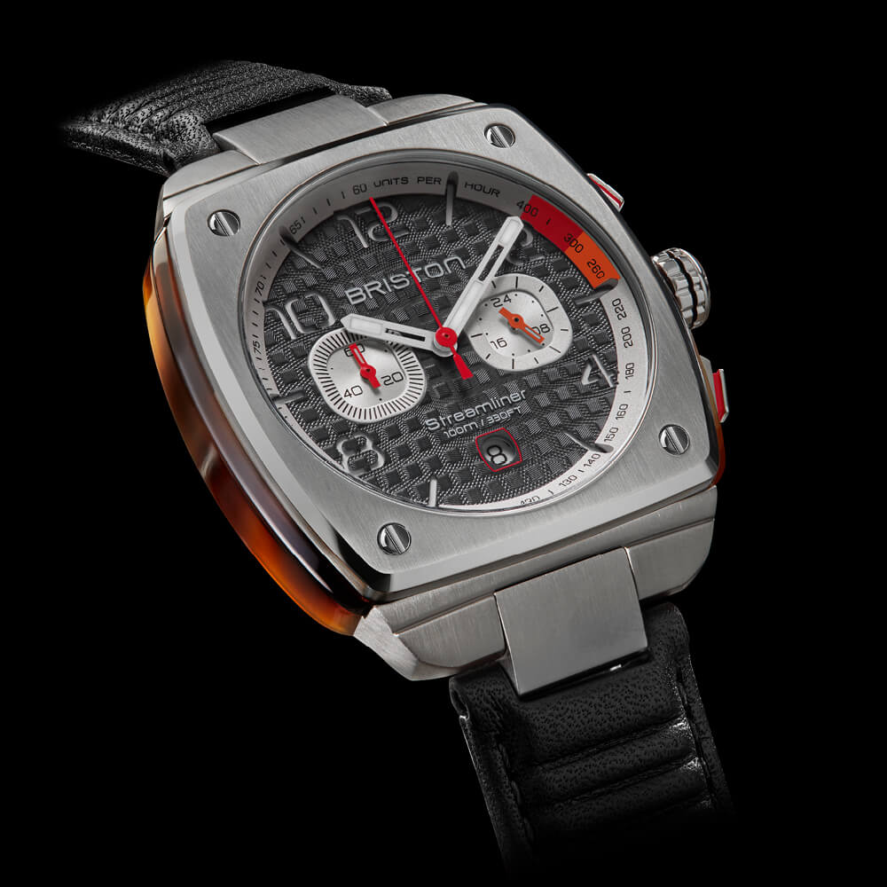 MONTRE BRISTON : STREAMLINER GENTLEMAN DRIVER CHRONOGRAPHE QUARTZ GRIS 24142.S.T.17.LB