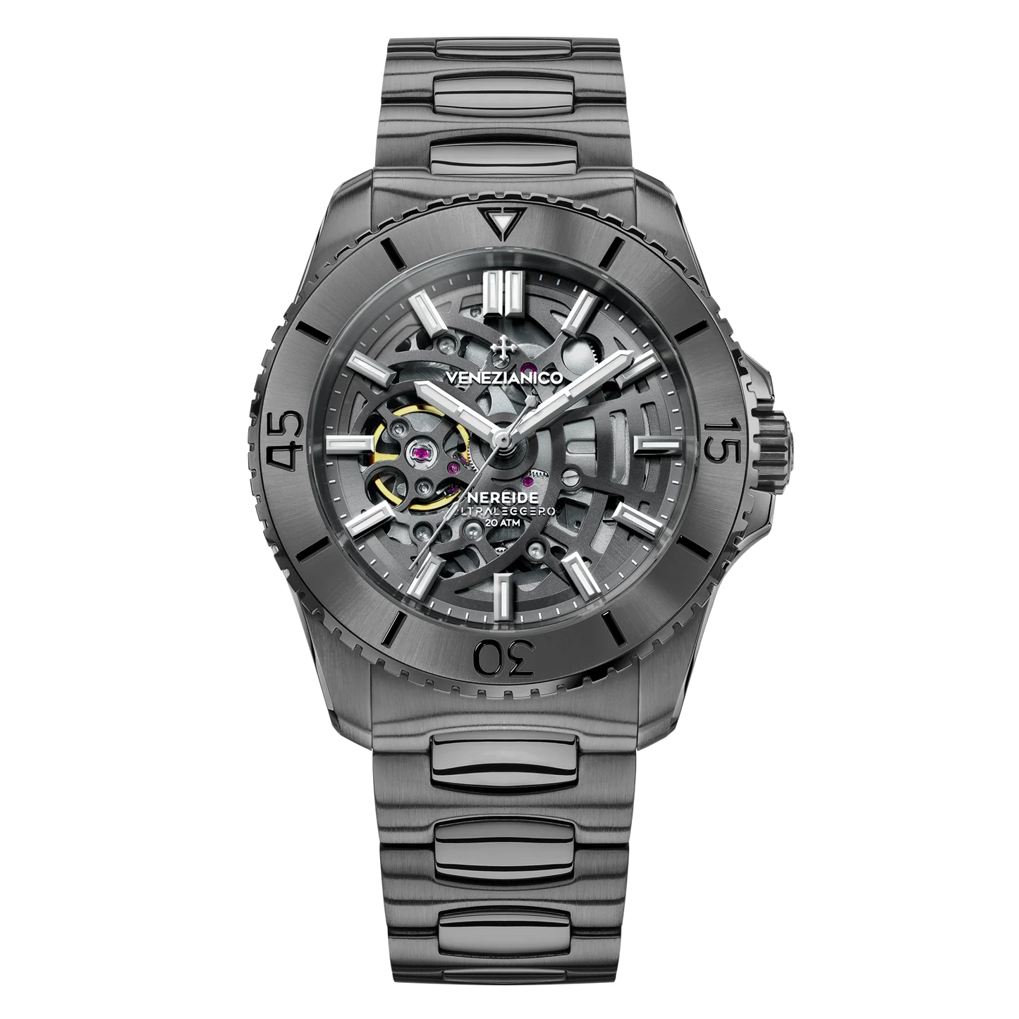 VENEZIANICO : NEREIDE ULTRALEGGERO 42 MM SQUELETTE GUNMETAL
