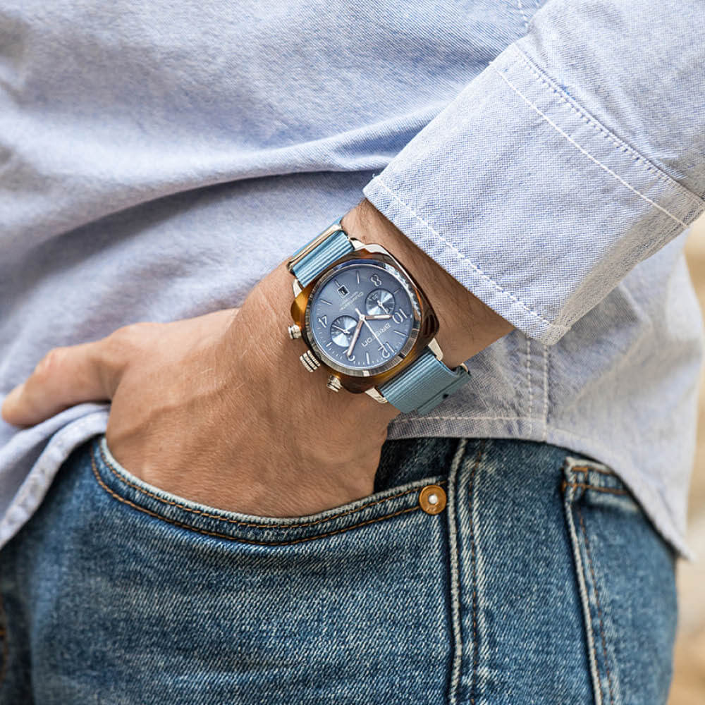 BRISTON : CLUBMASTER CLASSIC BLEU GLACIER - 19140.SA.T.25.NIB
