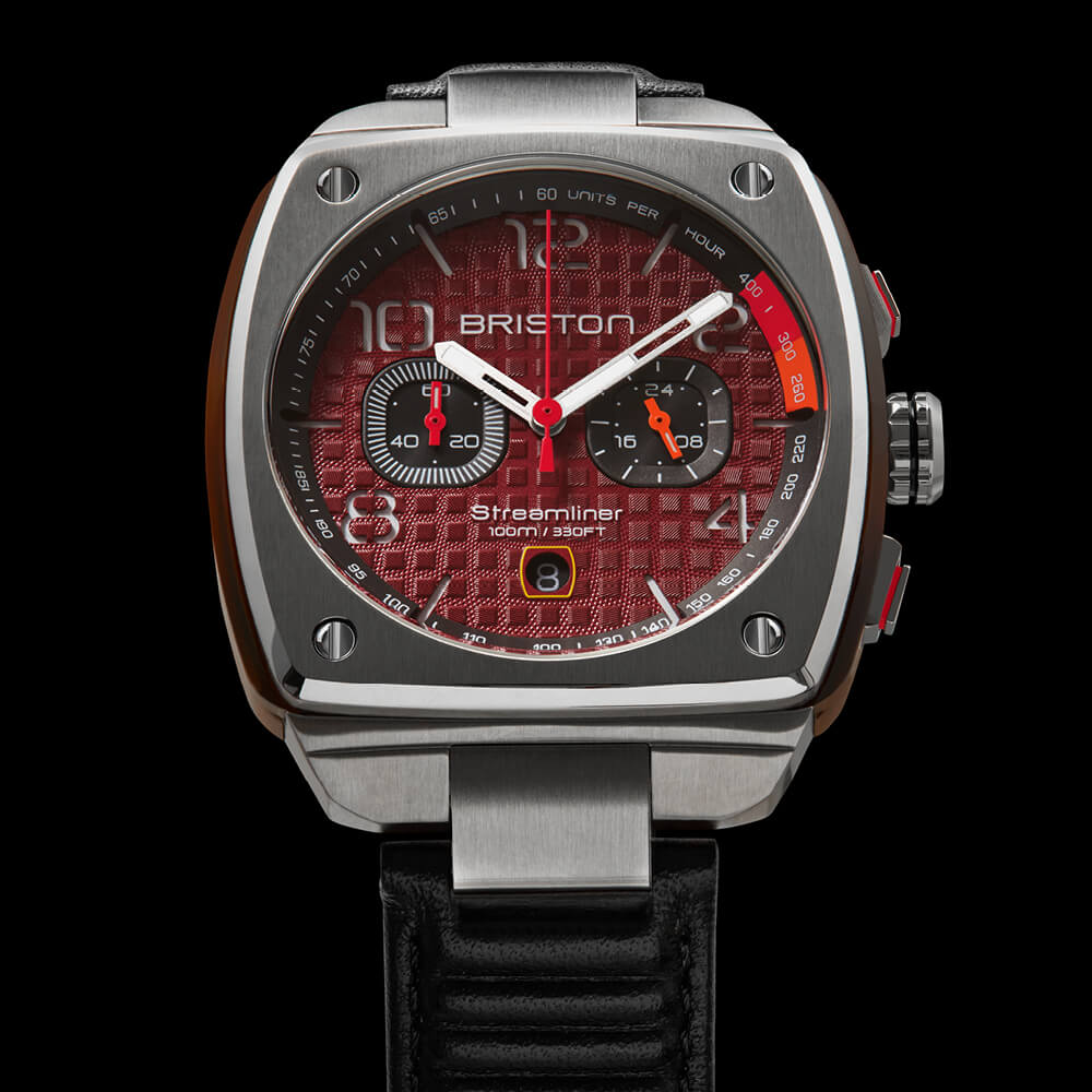 MONTRE BRISTON : STREAMLINER GENTLEMAN DRIVER CHRONOGRAPHE QUARTZ ROUGE 24142.S.T.8.LB