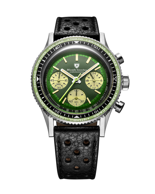 Nivada Grenchen Watch: Chronoking Summer Edition Mecaquartz Green