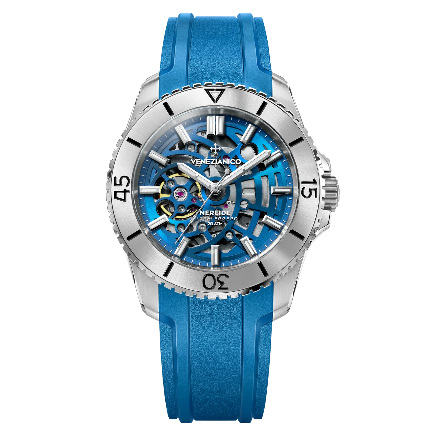 VENEZIANICO : NEREIDE ULTRALEGGERO 42 MM SQUELETTE BLEU