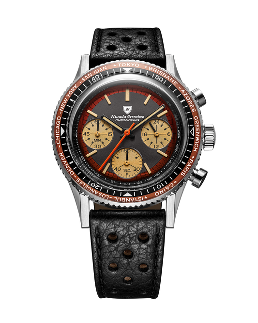 Nivada Grenchen Watch: Chronoking Summer Edition Amber Black
