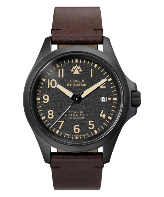Timex : Expedition Field Post Titanium automatique noir 41 mm, vue de face