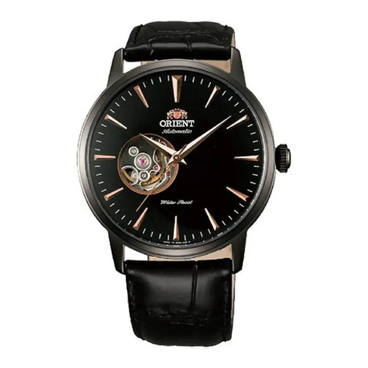 MONTRE ORIENT : CONTEMPORARY CŒUR OUVERT NOIR AG02001B