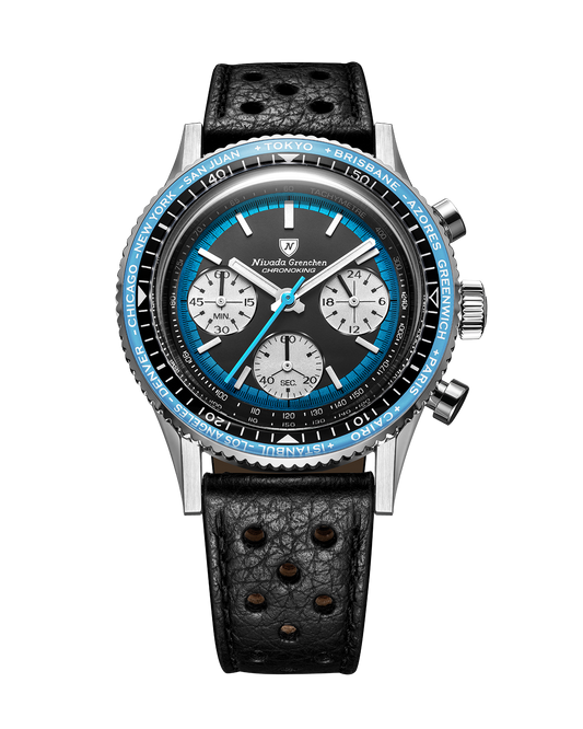 Nivada Grenchen Watch: Chronoking Summer Edition Mecaquartz Blue