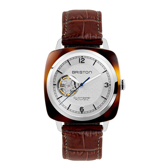 MONTRE BRISTON : CLUBMASTER LEGEND CLASSIC COEUR OUVERT BLANC 25739.SA.T.2.LABR