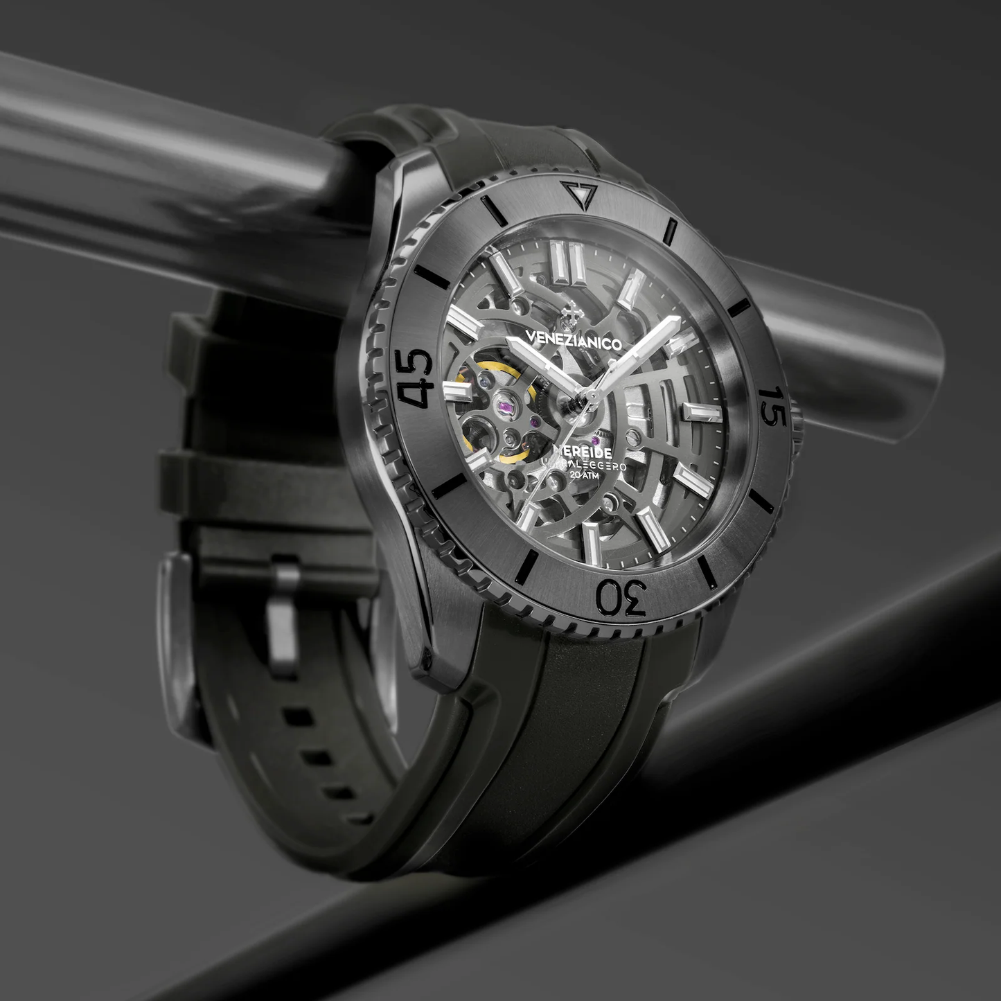 VENEZIANICO : NEREIDE ULTRALEGGERO 42 MM SQUELETTE GUNMETAL