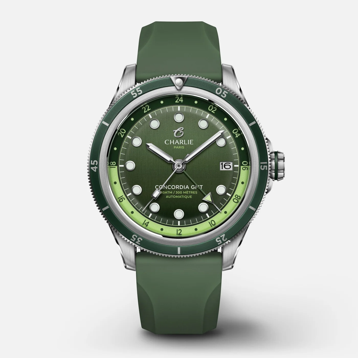 Montre Charlie Paris : Concordia GMT Automatique Vert