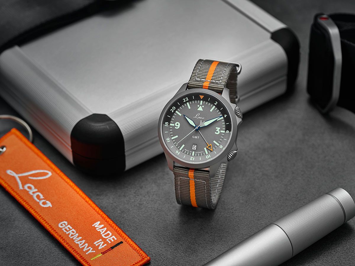 MONTRE LACO : PILOT WATCHES SPECIAL MODELS FRANKFURT GMT AUTOMATIQUE GRIS 862121.2
