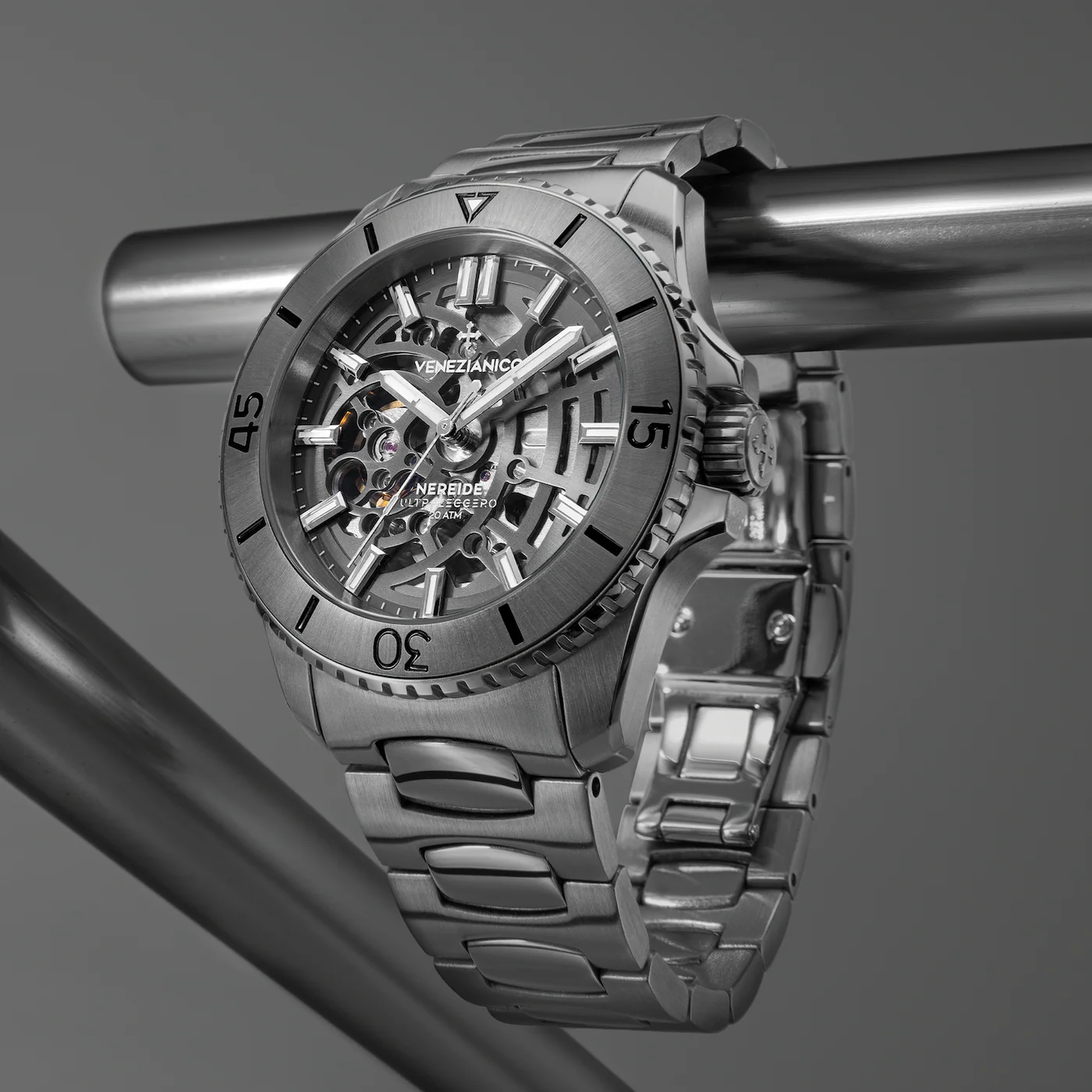 VENEZIANICO : NEREIDE ULTRALEGGERO 42 MM SQUELETTE GUNMETAL