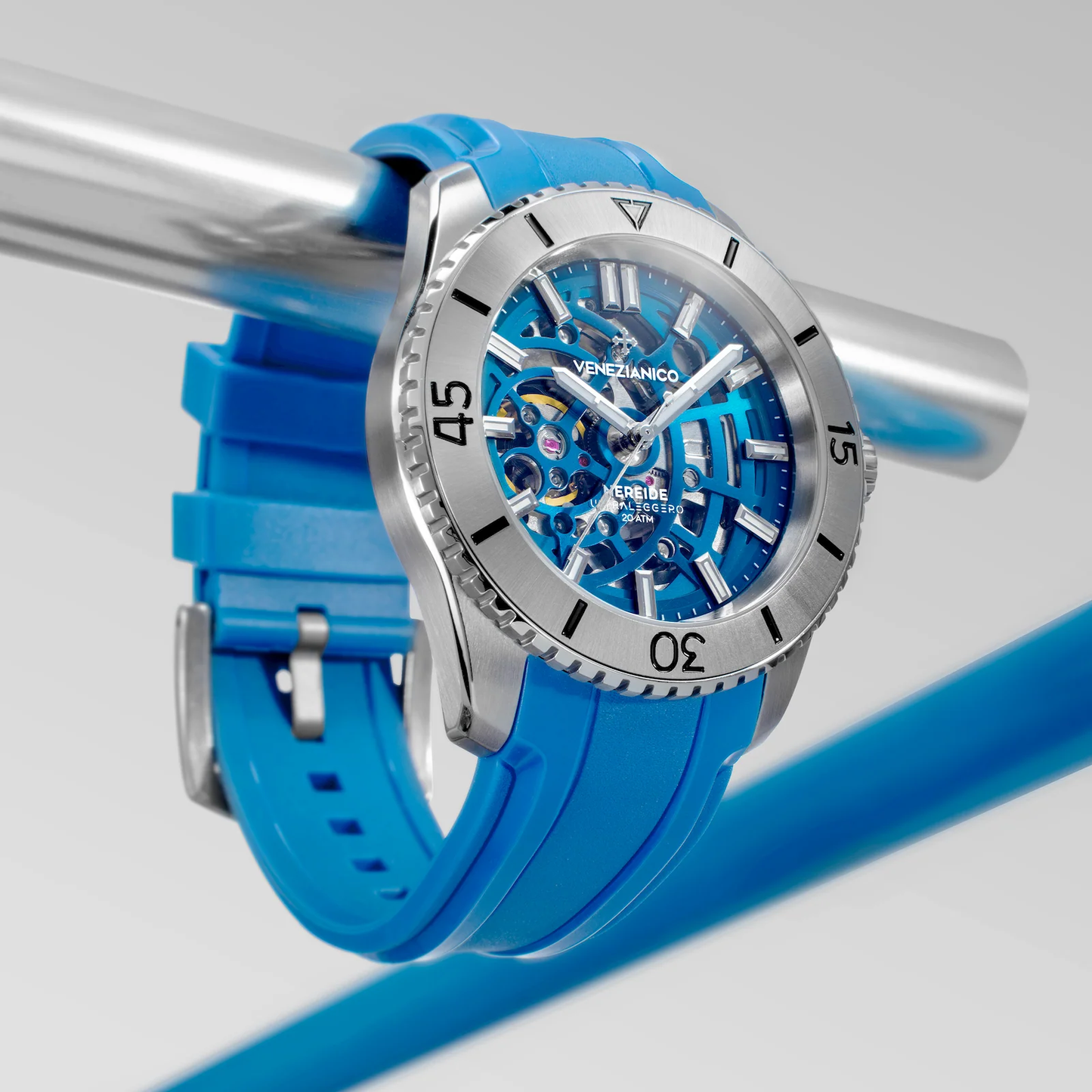 VENEZIANICO : NEREIDE ULTRALEGGERO 42 MM SQUELETTE BLEU