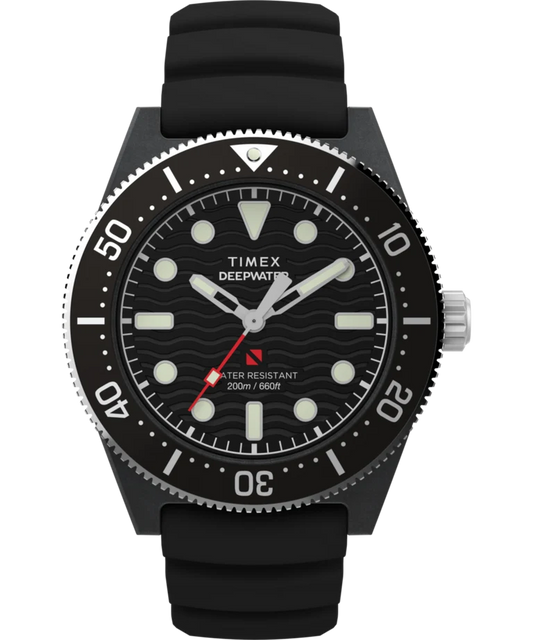Timex : Deepwater Reef 200 XCF noir 43 mm, vue de face