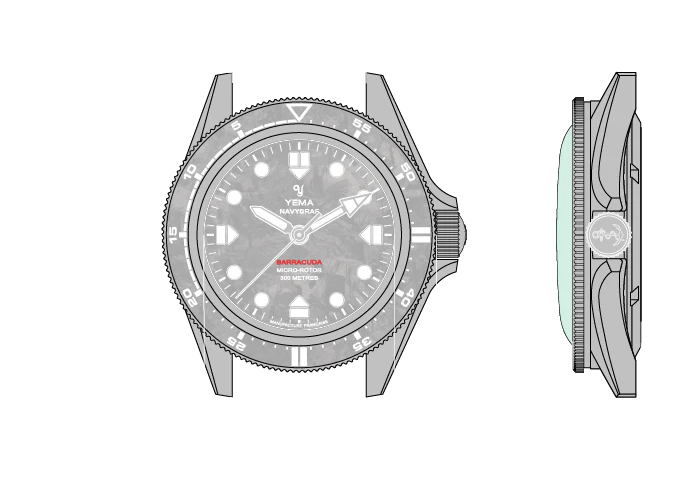 Montre Yema : Navygraf Barracuda Cmm.20 Édition Limitée 21.26.20.66.SNL