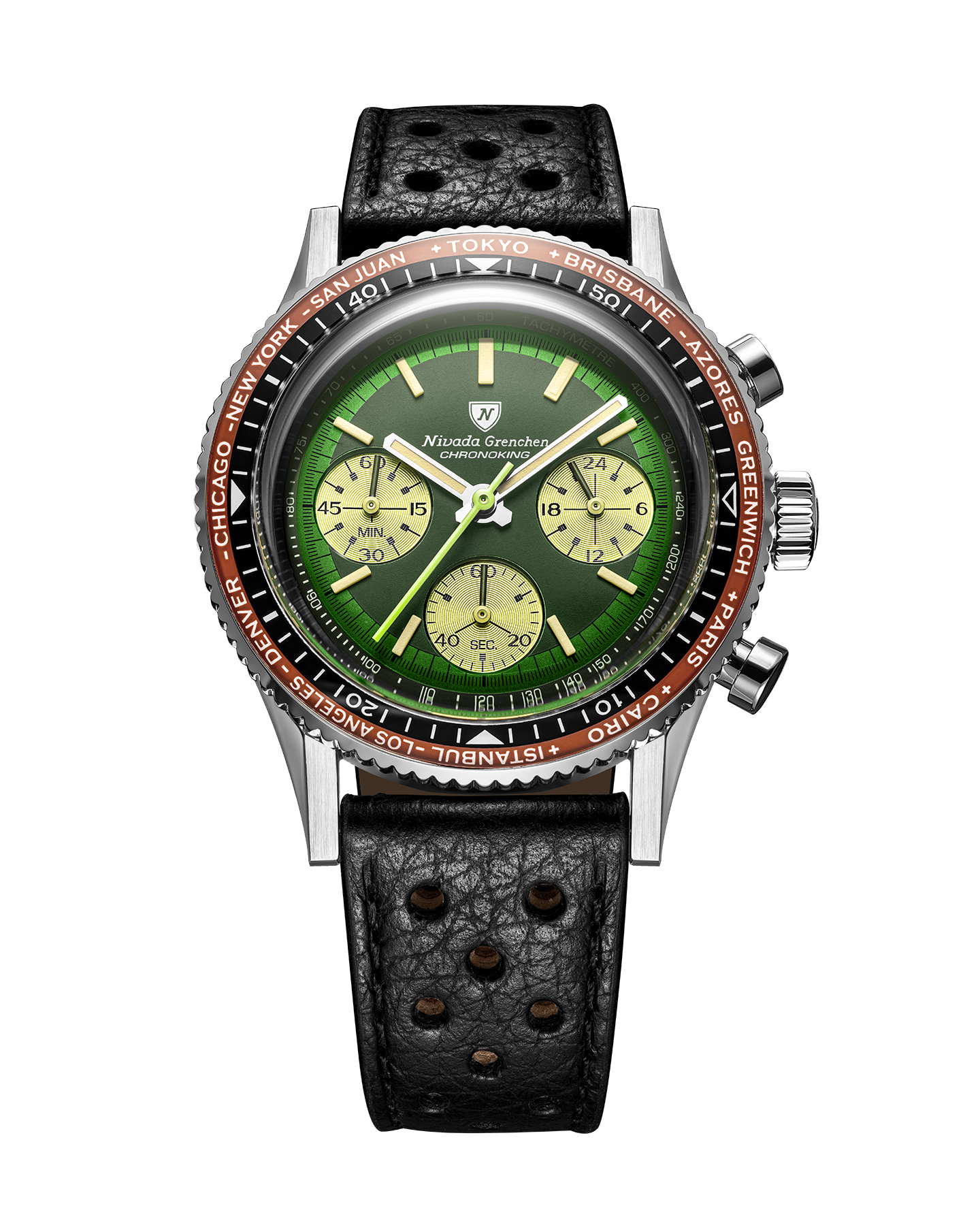 Nivada Grenchen Watch: Chronoking Summer Edition Mecaquartz Green