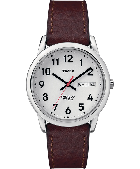 Timex : Easy Reader jour-date argenté blanc 35 mm T20041, vue de face