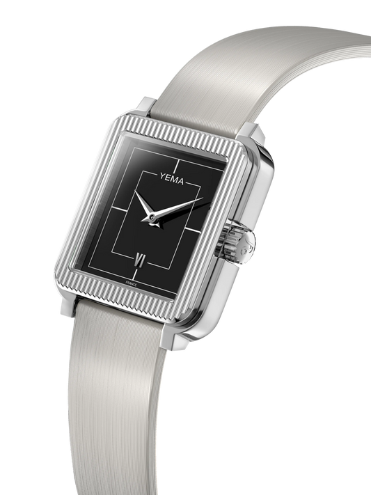 YEMA : RADIANCE - CADRAN NOIR & BOITIER ACIER POLI