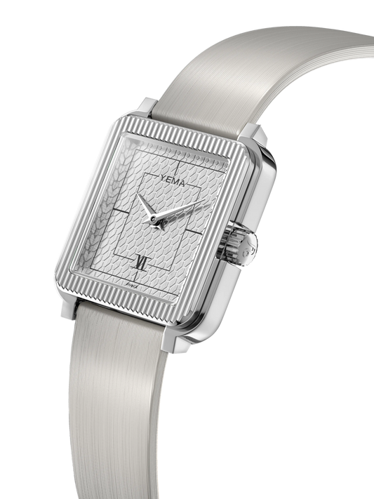 YEMA : RADIANCE - CADRAN ARGENT & BOITIER ACIER POLI