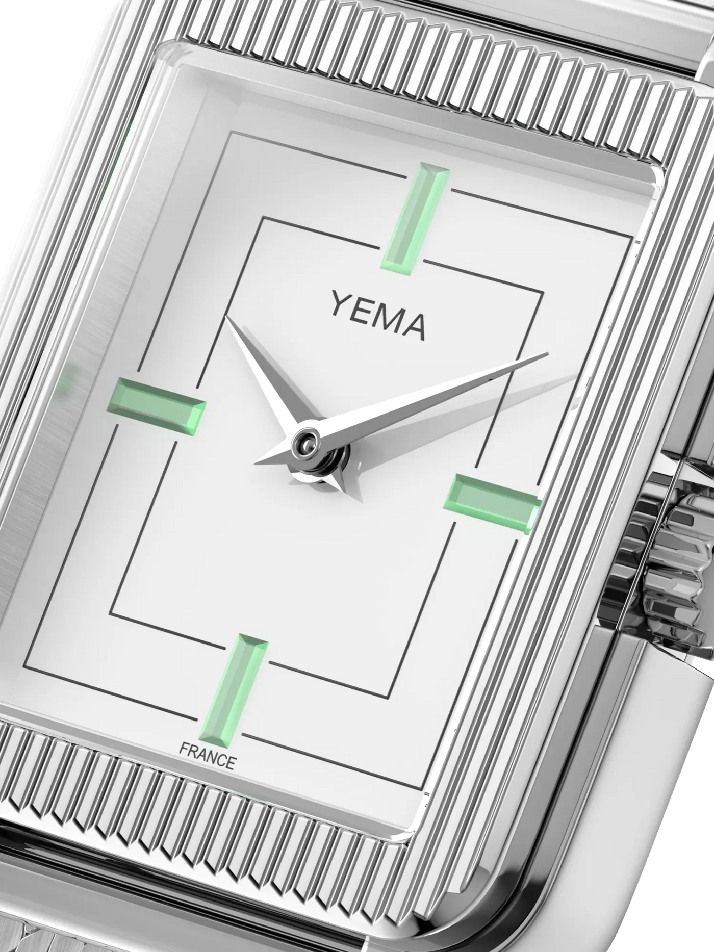 RELOJ YEMA: RADIANCE - ESFERA BLANCA Y CAJA DE ACERO PULIDO