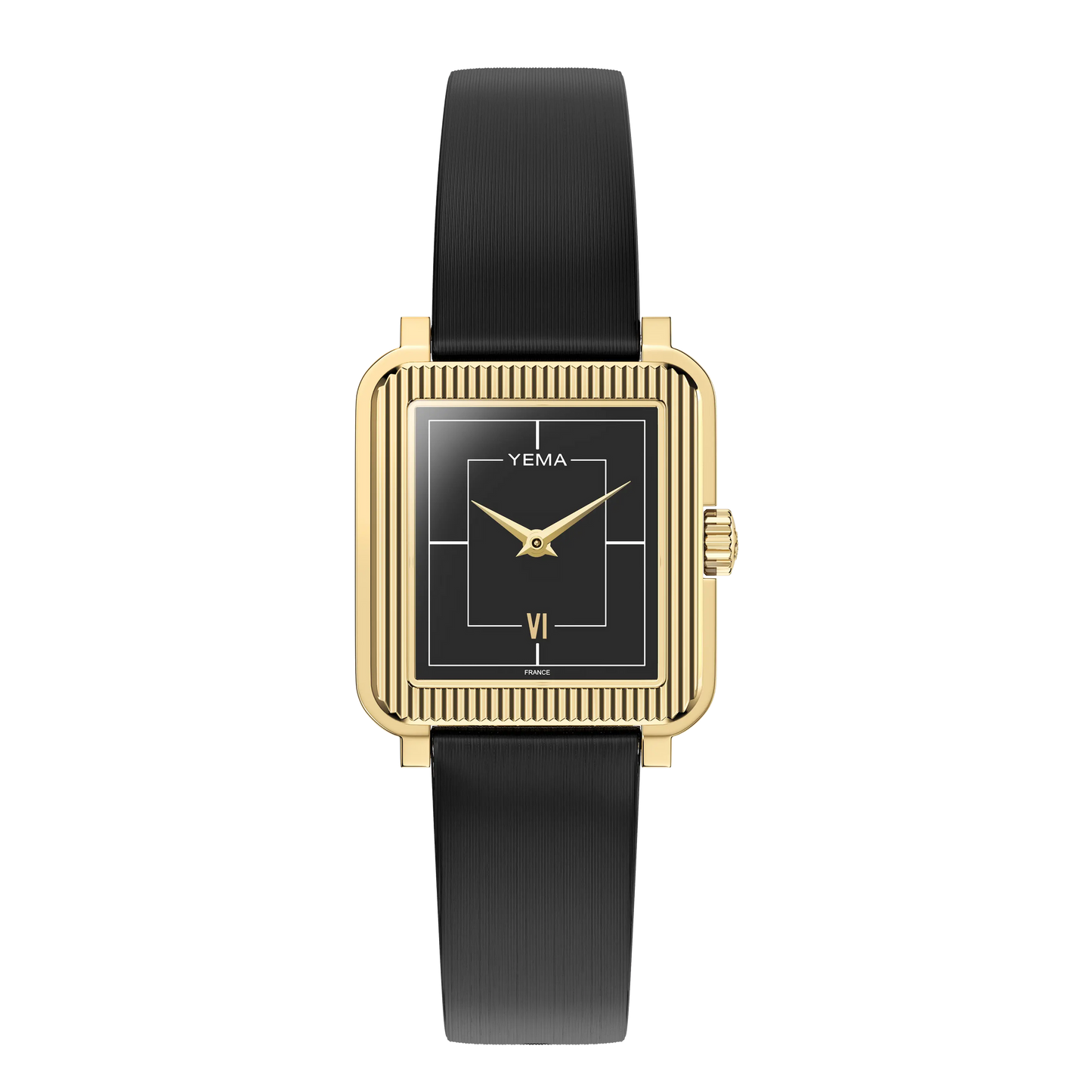 RELOJ YEMA: RADIANCE - ESFERA NEGRA Y CAJA DORADA