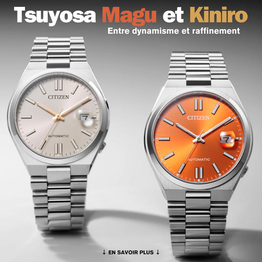 Photo article Pause boutique de montres Toulouse  : Citizen Tsuyosa Magu et Kiniro, entre dynamisme et raffinement