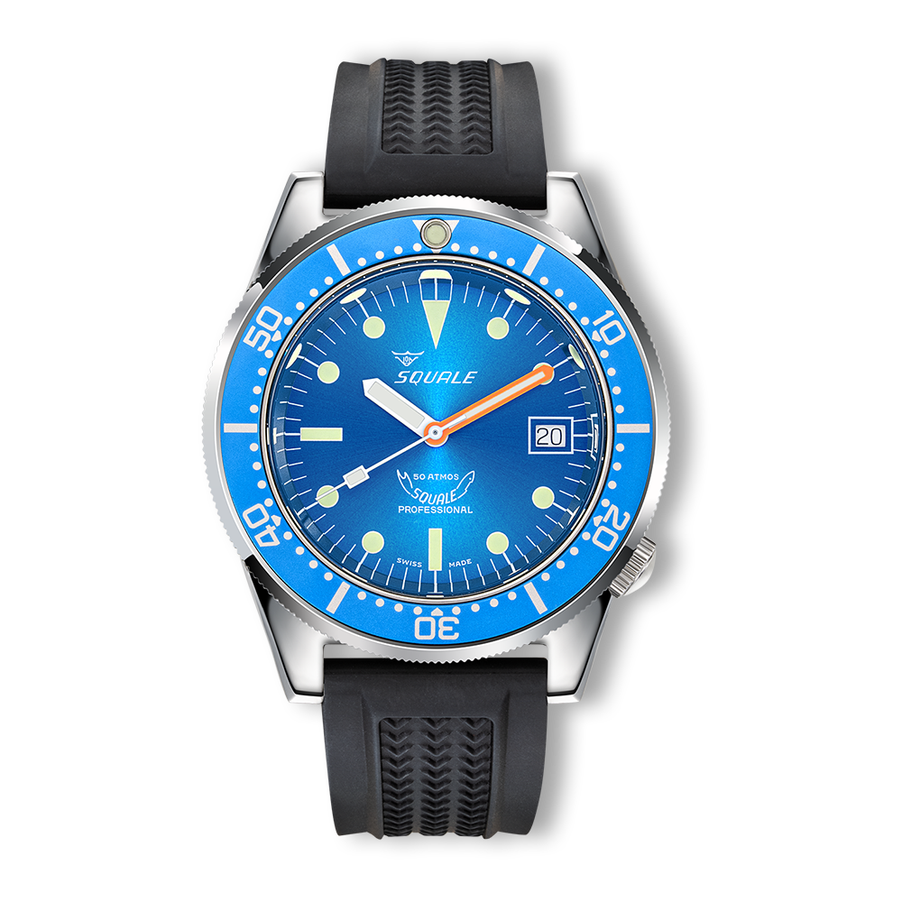 Squale 1521 Ocean — Caoutchouc noir — vue de face