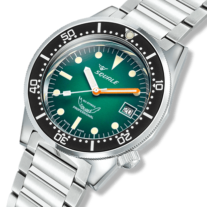 Squale 1521 Green Ray — Acier — détail de la montre