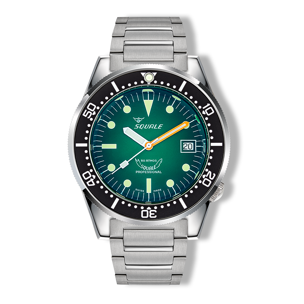 Squale 1521 Green Ray — Acier — vue de face