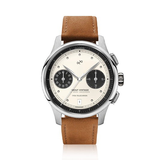 ABOUT VINTAGE: 1934 TELECHRON - STEEL OFF WHITE &amp; BLACK