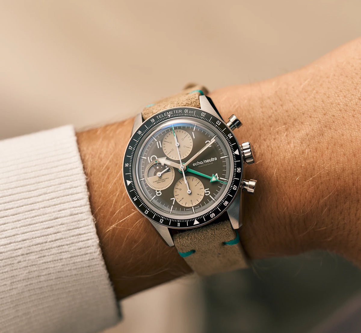 Montre Echo/Neutra : 1956 Chronographe GMT Cappuccino