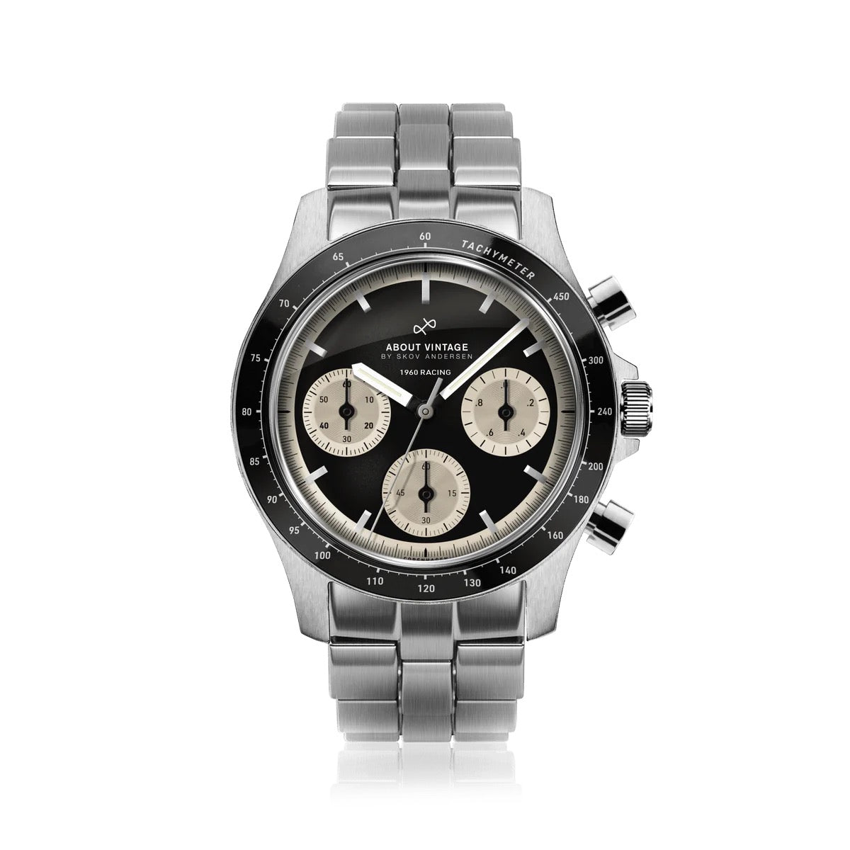 ABOUT VINTAGE: 1960 RACING CHRONOGRAPH - STEEL / BLACK &amp; OFF WHITE