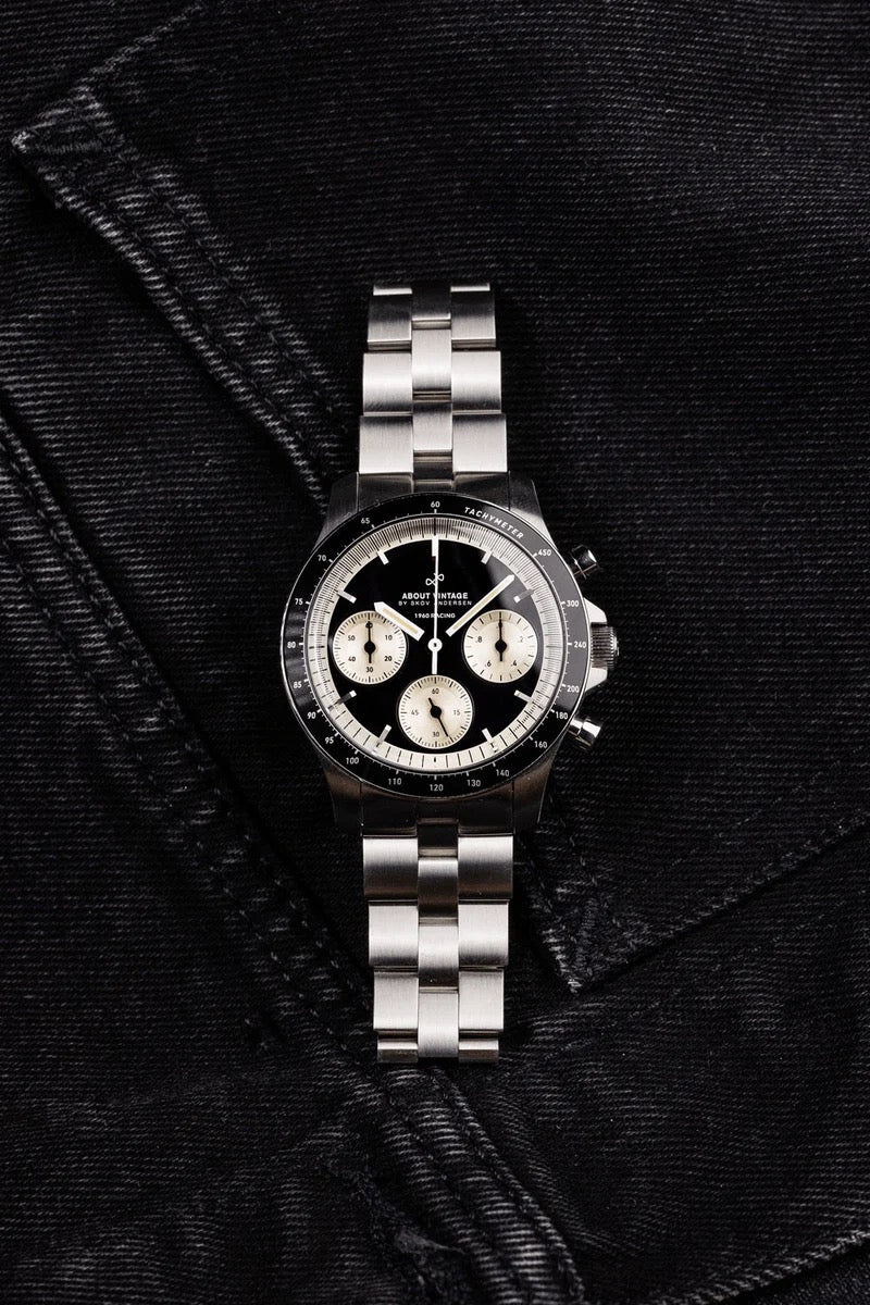 ABOUT VINTAGE: 1960 RACING CHRONOGRAPH - STEEL / BLACK &amp; OFF WHITE