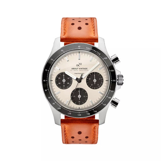 ABOUT VINTAGE: 1960 RACING CHRONOGRAPH - STEEL / OFF WHITE &amp; BLACK