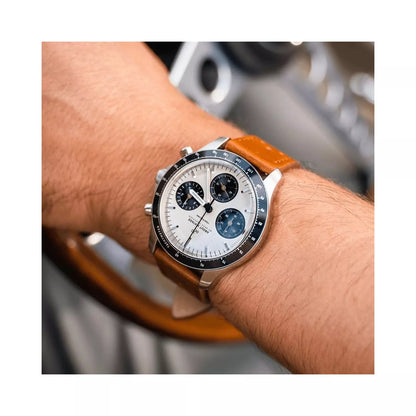 ABOUT VINTAGE : 1960 RACING CHRONOGRAPHE - STEEL / OFF WHITE & BLACK