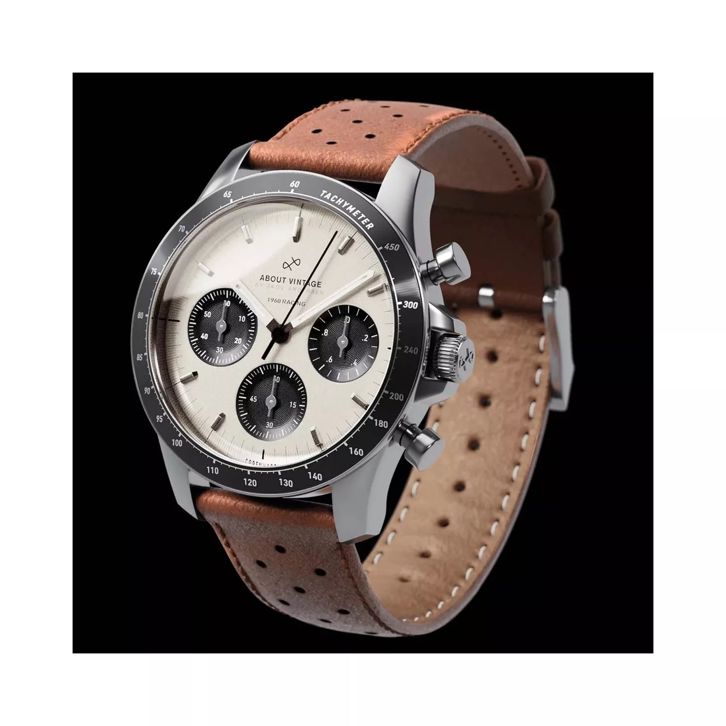 ABOUT VINTAGE : 1960 RACING CHRONOGRAPHE - STEEL / OFF WHITE & BLACK