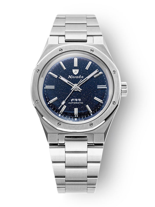 NIVADA GRENCHEN: F77 DARK BLUE AVENTURINE - WITHOUT DATE