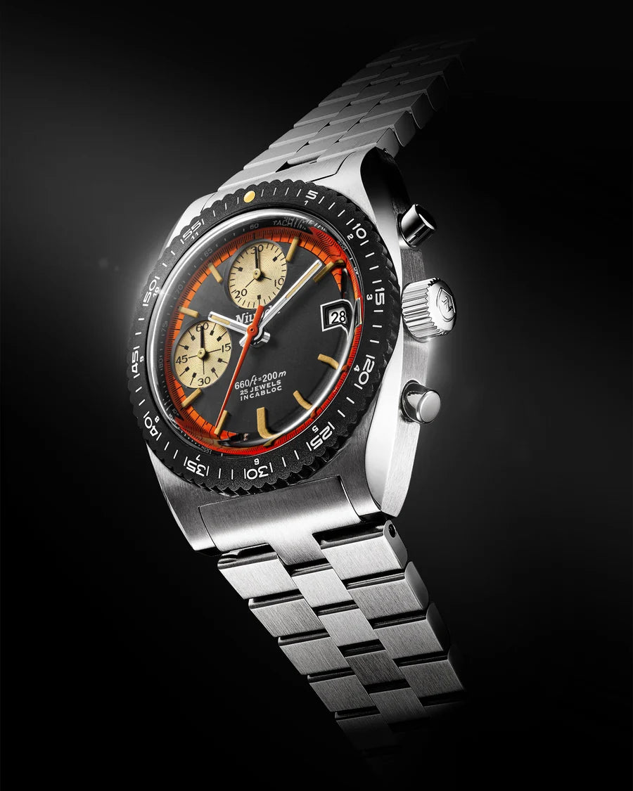Nivada Grenchen Watch: Automatic Orange Autochron