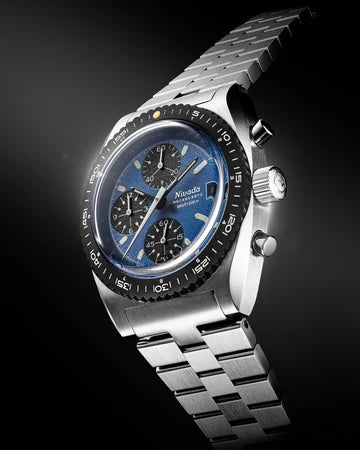 Montre Nivada Grenchen : Autochron Mecaquartz Bleu
