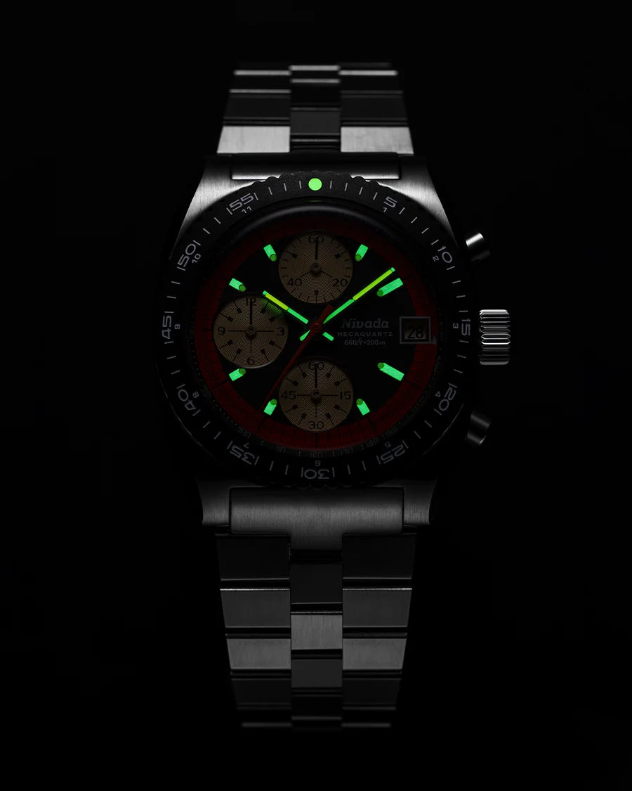 Montre Nivada Grenchen : Autochron Mecaquartz Orange