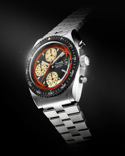 Montre Nivada Grenchen : Autochron Mecaquartz Orange