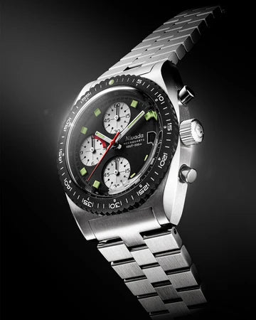 Nivada Grenchen Watch: Autochron Mecaquartz Reverse Panda
