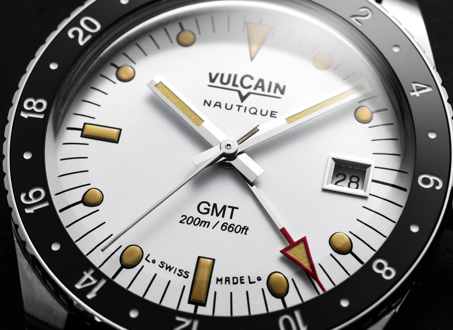 VULCAIN : SKINDIVER GMT BLANC - LUMINOVA BEIGE