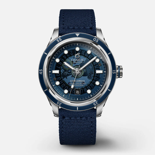 CHARLIE PARIS : CONCORDIA - AUTOMATIQUE SAPHIR - BLEU ANTARCTIQUE