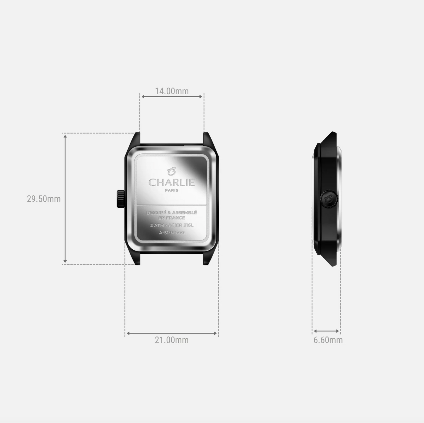 Montre Charlie Paris : Monceau Noire Midnight