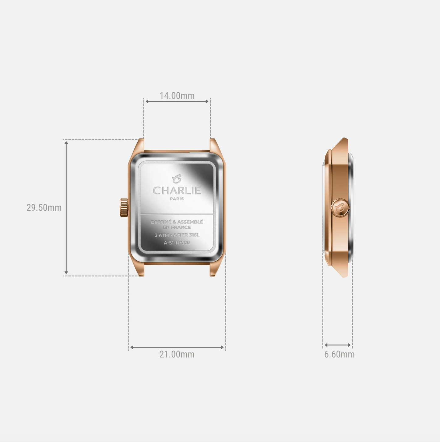Montre Charlie Paris : Monceau Bordeaux & Or Rose