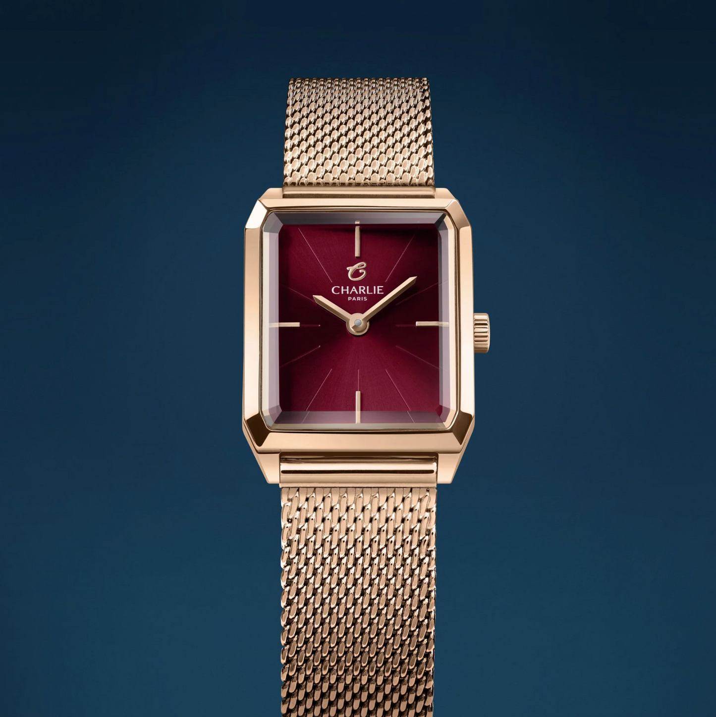 Montre Charlie Paris : Monceau Bordeaux & Or Rose