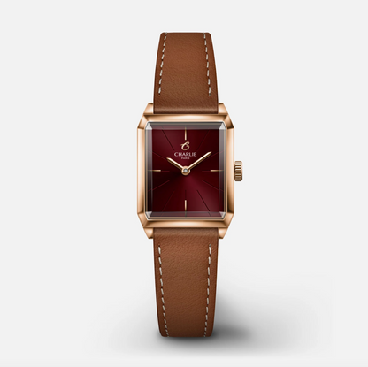 Montre Charlie Paris : Monceau Bordeaux & Or Rose