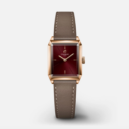Montre Charlie Paris : Monceau Bordeaux & Or Rose
