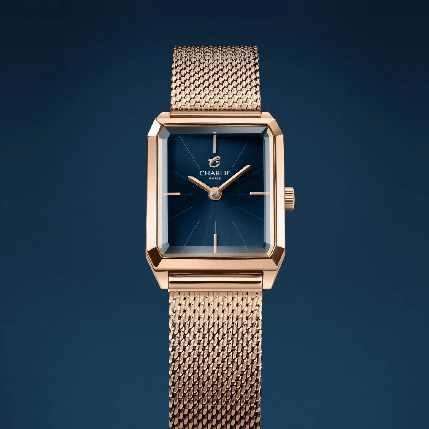 Montre Charlie Paris : Monceau Bleu & Or Rose